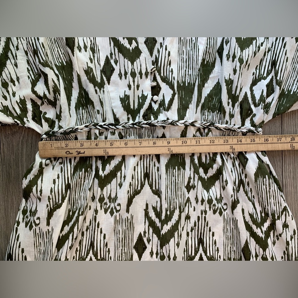 Misa Los Angeles‎ Maryam Dress Spring Ikat Green White Size Large - Picture 9 of 12